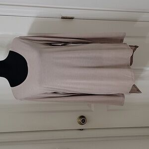 Abound Size XL Scoop Neck Beige Oatmeal High-Low Long Sleeve Top, NEW w/Tag